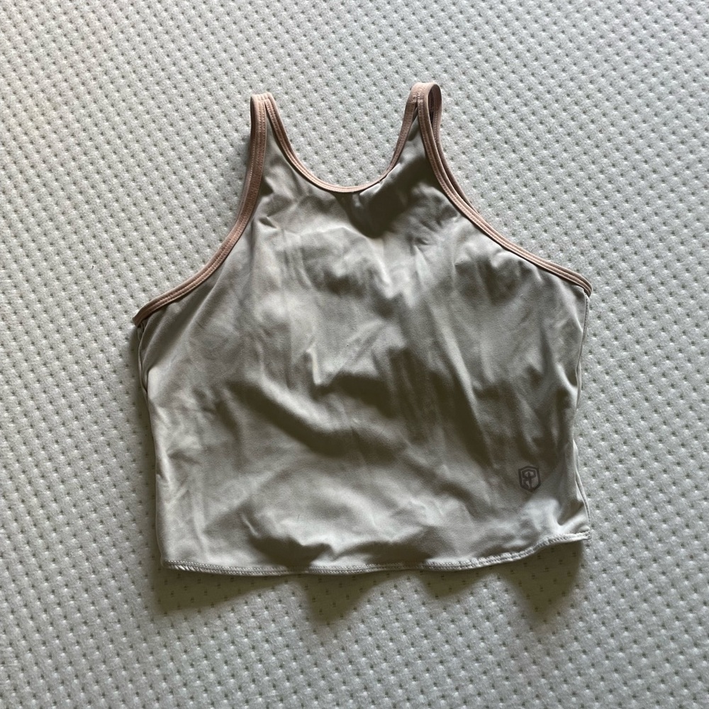 Born Primitive Cream Tan Fitted Crop Tank Top